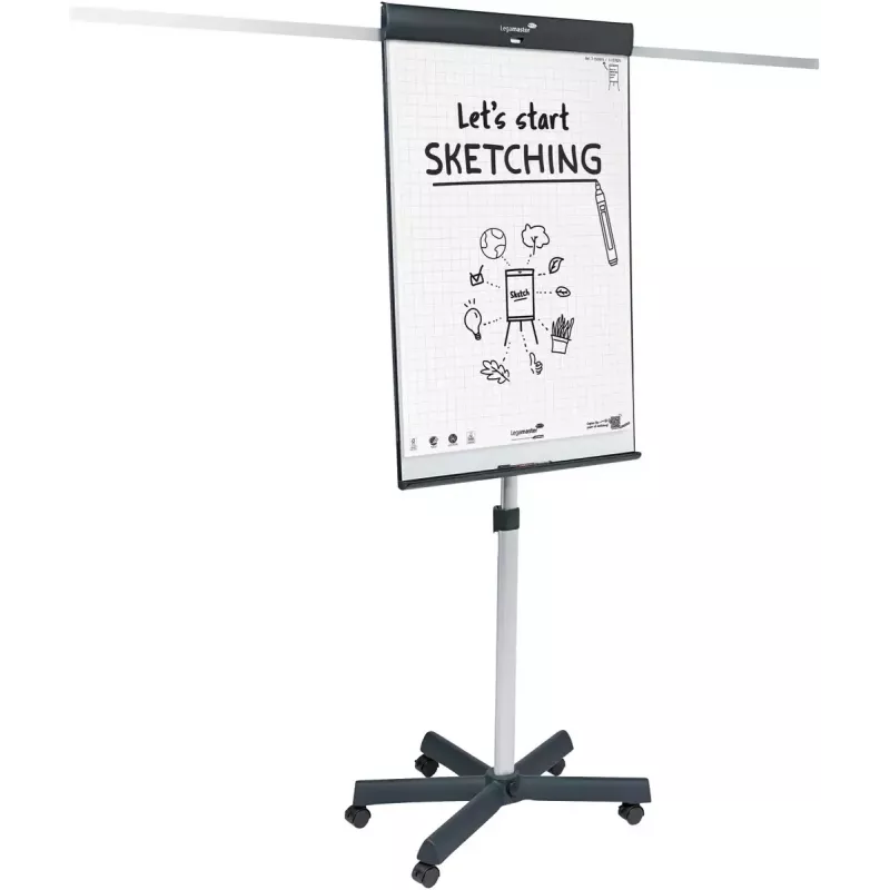 Legamaster SKETCH PRO Lavagna a fogli mobili con base a stella in acciaio 5 rotelle