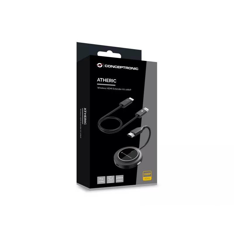Kit extender HDMI wireless CONCEPTRONIC ATHERIC02B – dongle, HDMI/USB, 1080p (1920x1080), alimentato via USB