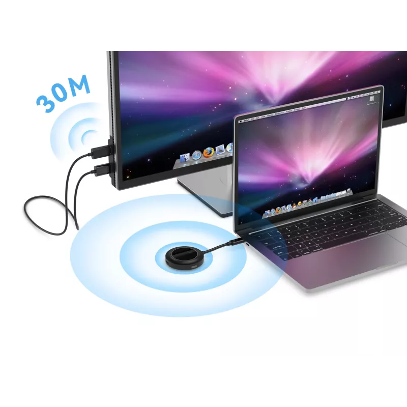 Conceptronic ATHERIC01B kit display wireless USB-C a HDMI 1080P