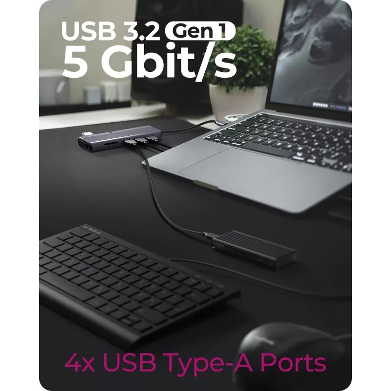 ICY BOX IB-DK4062-CPD con filo USB 3.2 Gen 1 (3.1 Gen 1) Type-C antracite