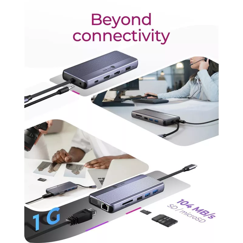 ICY BOX IB-DK4062-CPD con filo USB 3.2 Gen 1 (3.1 Gen 1) Type-C antracite