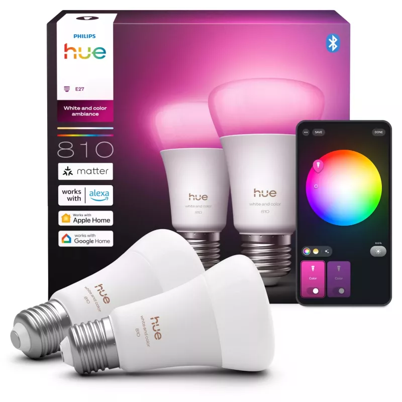 Philips Hue White and Colour Ambience A60 – E27 lampadina smart – 810