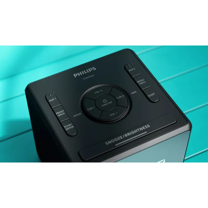Sveglia digitale Philips TAR4600/10 nero LCD AC/batteria