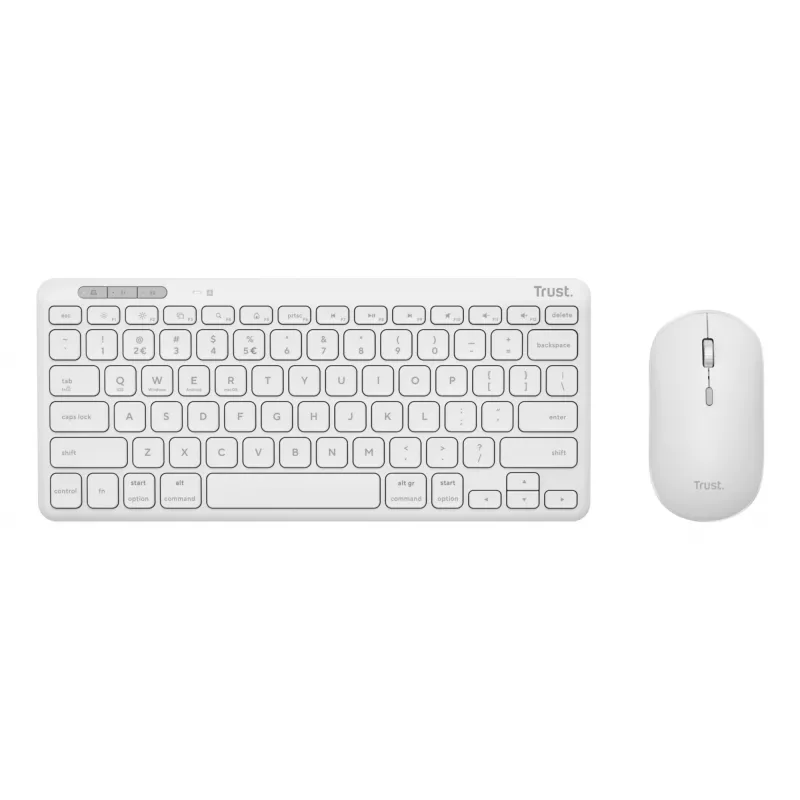 Set tastiera-mouse TRUST Lyra Mini wireless QWERTZ (RF + Bluetooth) bianco, layout tedesco
