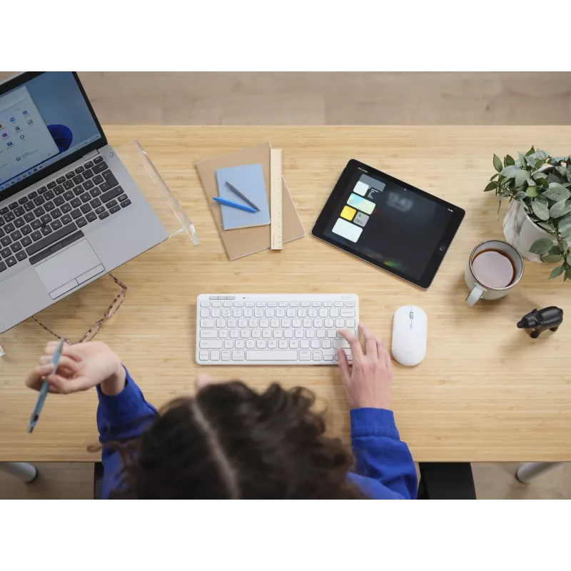 Set tastiera-mouse TRUST Lyra Mini wireless QWERTZ (RF + Bluetooth) bianco, layout tedesco