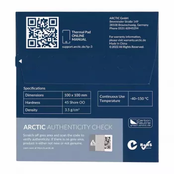 ARCTIC TP-3 Premium Performance pad termico 100 x 100 mm, 0,5 mm