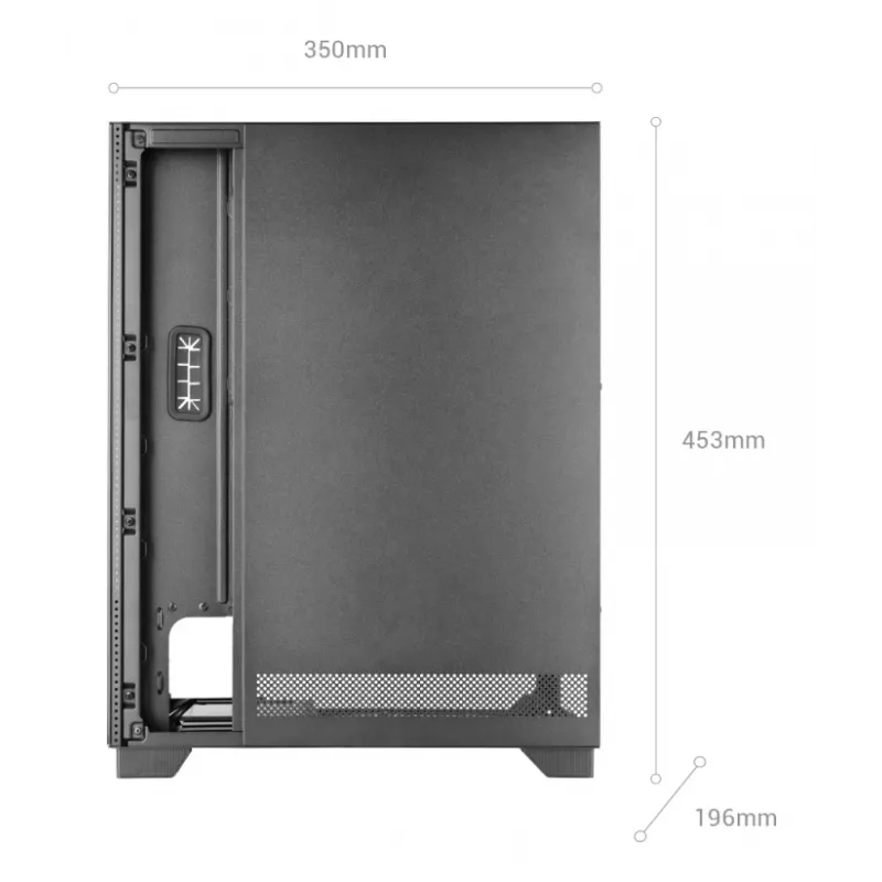 Case PC TACENS MARS MC-PULSAR LCD ATX Midi Tower, vetro temperato, LCD frontale, USB-C, supporta GPU 33,2 cm