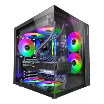 Case PC TACENS Mars Gaming MCV-ONE Midi Tower – nero, ATX/Micro-ATX/Mini-ITX, vetro temperato, supporta ventole da 120 mm