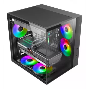 Case PC TACENS Mars Gaming MCV-ONE Midi Tower – nero, ATX/Micro-ATX/Mini-ITX, vetro temperato, supporta ventole da 120 mm