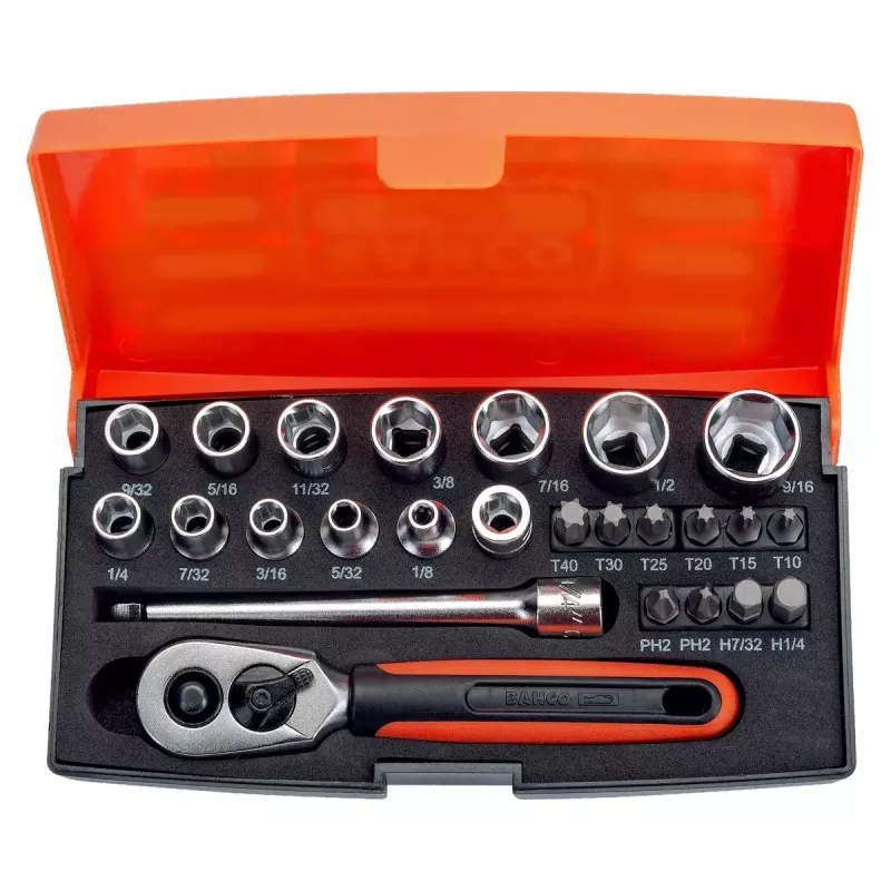 Bahco SL25AF set di chiavi a bussola, 25 pz., attacco 1/4