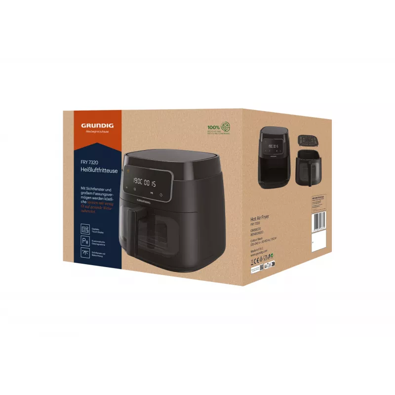 Grundig FRY 7320 friggitrice ad aria singola 7,6 L da appoggio 1900 W nero