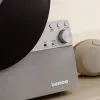 Giradischi a trasmissione a cinghia Lenco LSA-071SI, completamente automatico, grigio, Bluetooth, 3,5 mm, 10 W