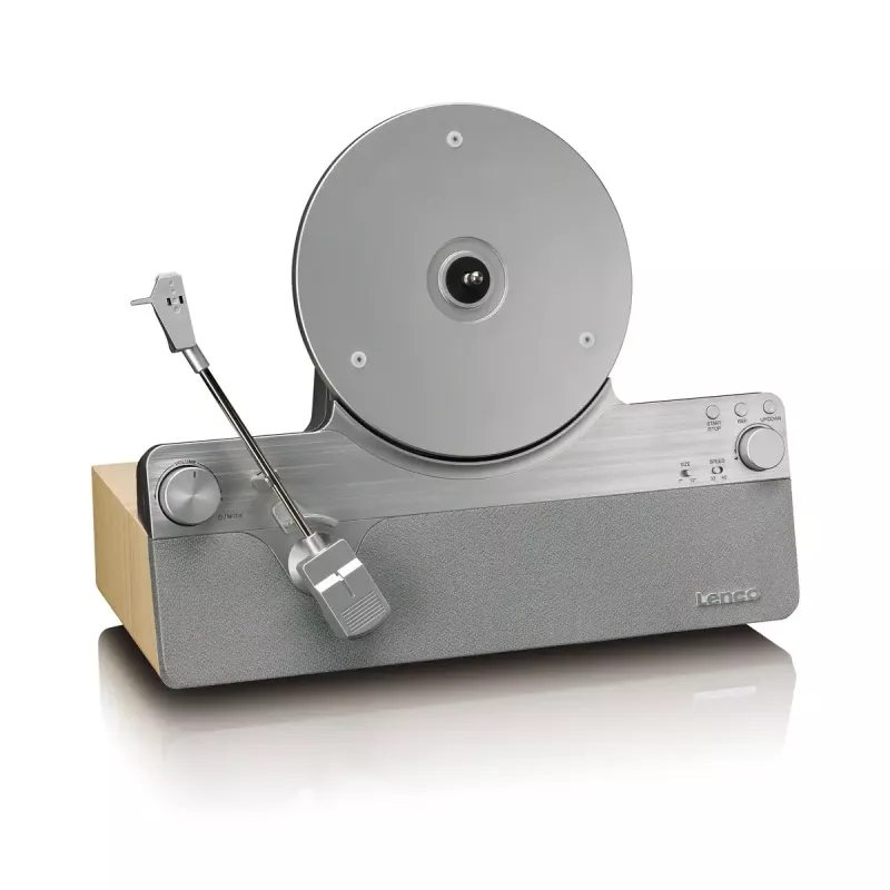 Giradischi a trasmissione a cinghia Lenco LSA-071SI, completamente automatico, grigio, Bluetooth, 3,5 mm, 10 W