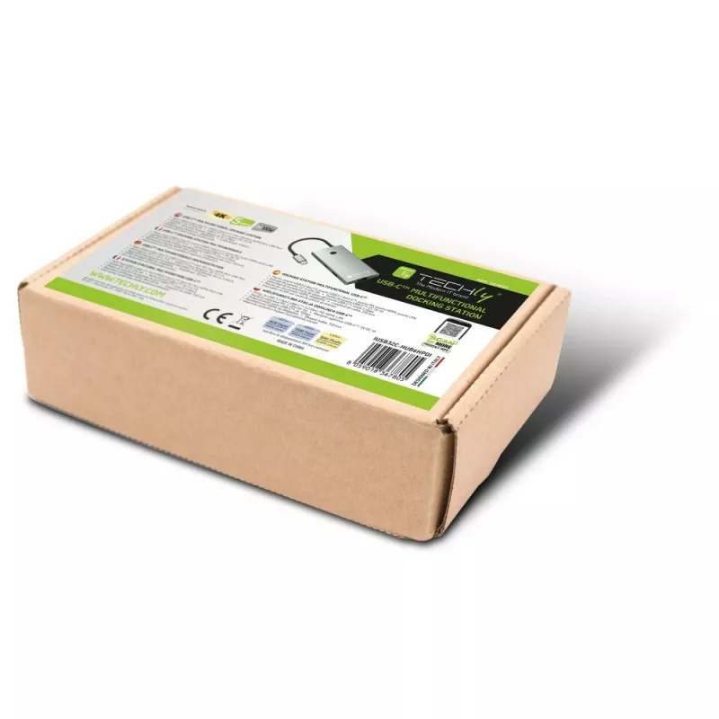 Techly IUSB32C-HUB6HPDI hub interfacce USB 3.2 Gen 1 (3.1 Gen 1) Type-C 5000 Mbit/s alluminio