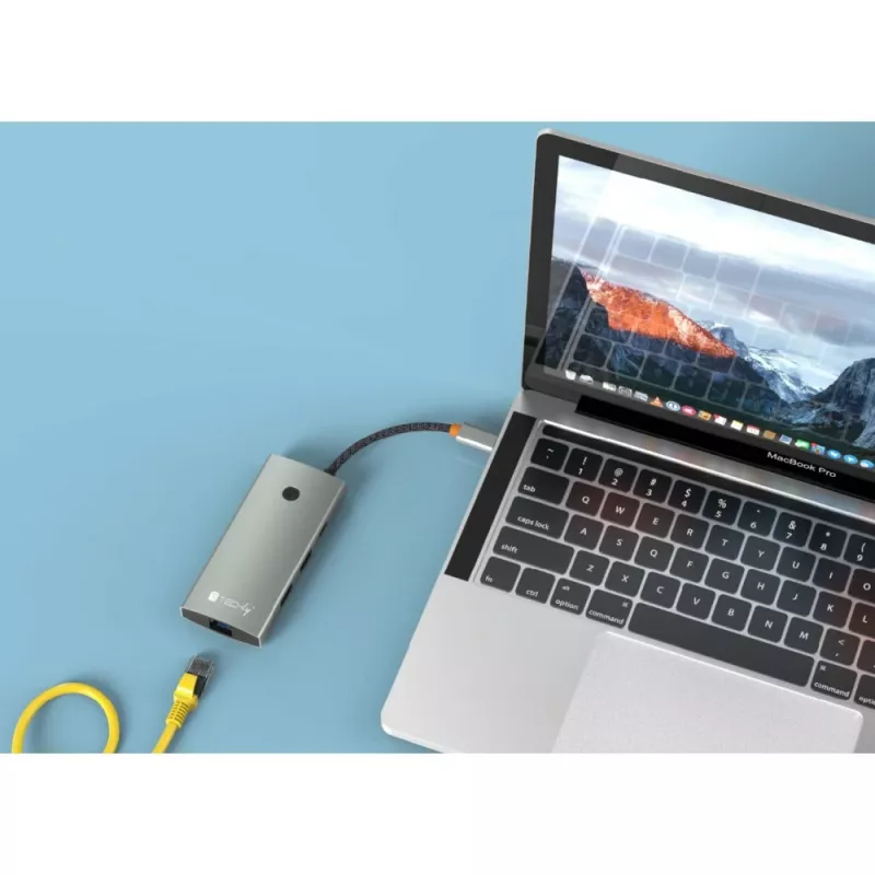 Techly IUSB32C-HUB6HPDI hub interfacce USB 3.2 Gen 1 (3.1 Gen 1) Type-C 5000 Mbit/s alluminio