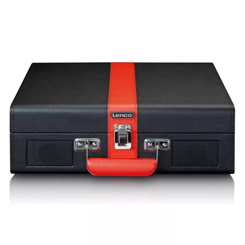Giradischi audio a trasmissione a cinghia Lenco TT-110 nero rosso semiautomatico