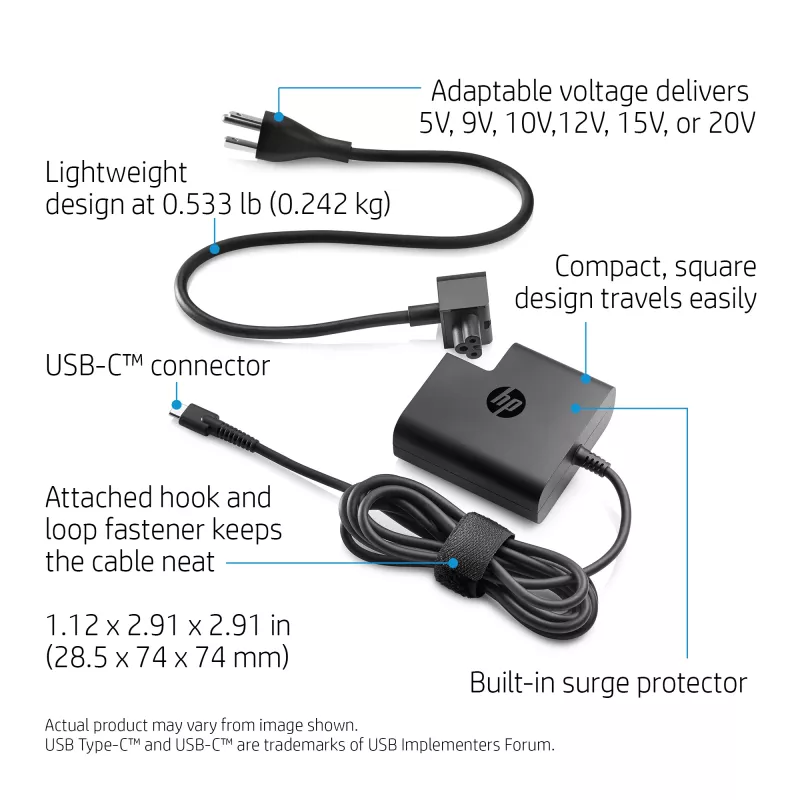 HP X7W50AA 65W SFF alimentatore USB-C, EURO
