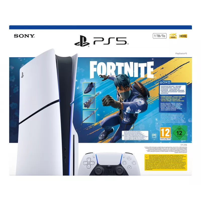Sony PlayStation 5 - Bundle Fortnite Flowering Chaos 1 TB Wi-Fi nero, bianco