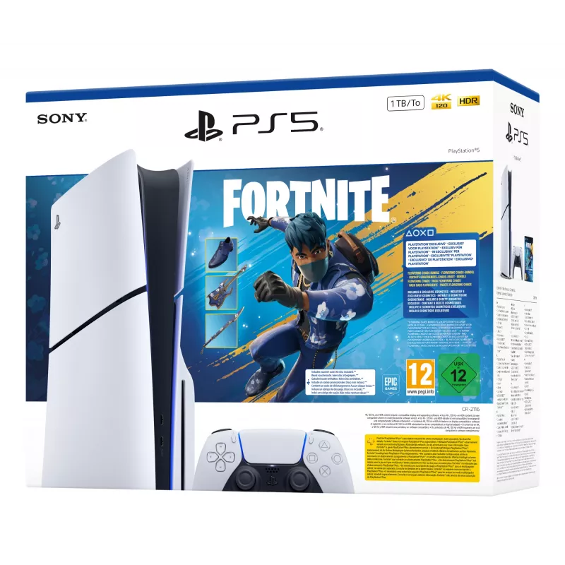 Sony PlayStation 5 - Bundle Fortnite Flowering Chaos 1 TB Wi-Fi nero, bianco