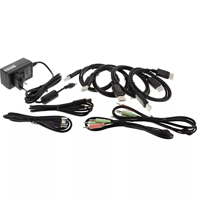 Switch KVM desktop InLine, 2 porte, doppio monitor DP 1.2, 4K, USB 3.0, audio