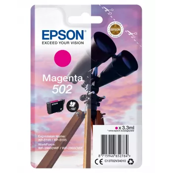 Epson confezione singola inchiostro magenta 502, capacità standard, magenta, inchiostro pigmentato, 3,3 ml, 1 pz., 165 pagine