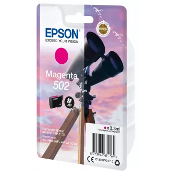 Epson confezione singola inchiostro magenta 502, capacità standard, magenta, inchiostro pigmentato, 3,3 ml, 1 pz., 165 pagine