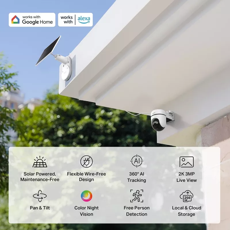 TP-Link Tapo kit telecamera di sicurezza pan/tilt alimentata a energia solare