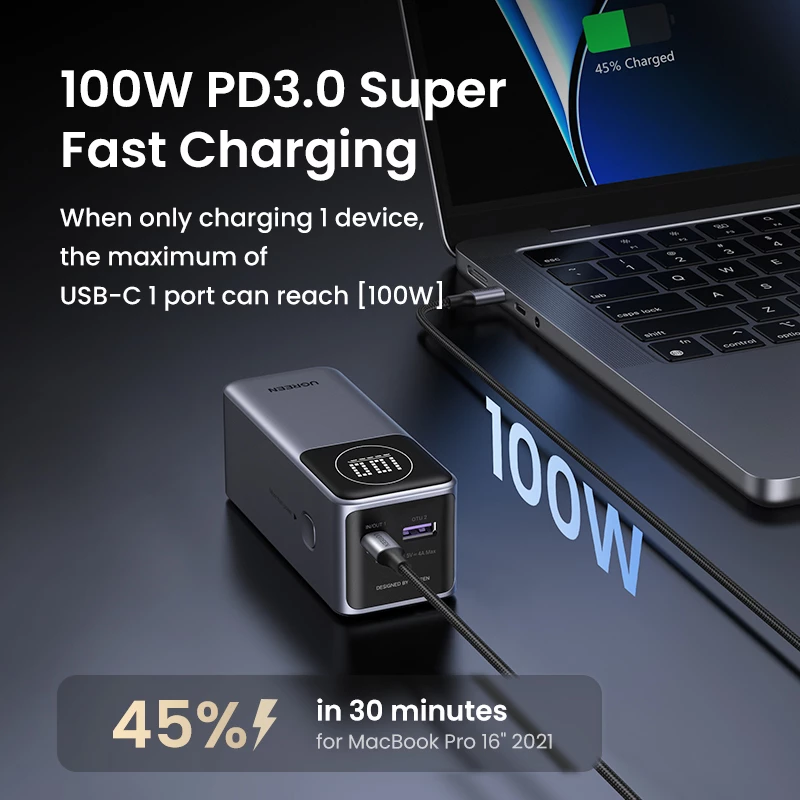 Powerbank portatile Ugreen 12000mAh 100W ricarica rapida