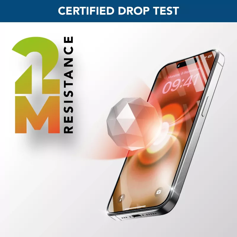 Cellularline Fortified Xtreme Glass - iPhone 16 vetro temperato ultraresistente con bordi rinforzati, facile da applicare ed estremamente resistente