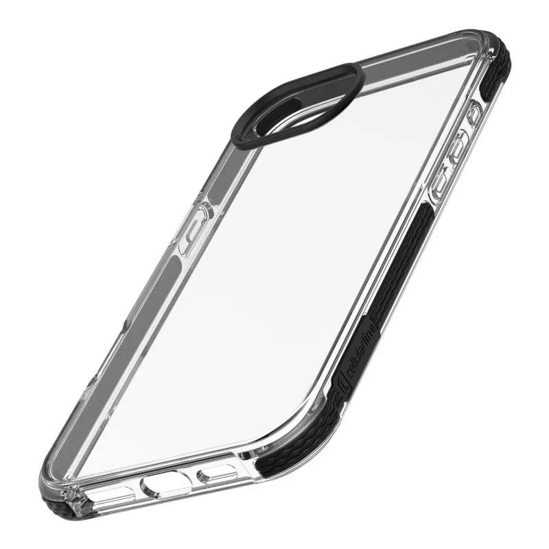 Cellularline Tetra Force Strong Guard – custodia protettiva ultra elastica e antiurto per iPhone 16e con tecnologia antibatterica Microban® integrata
