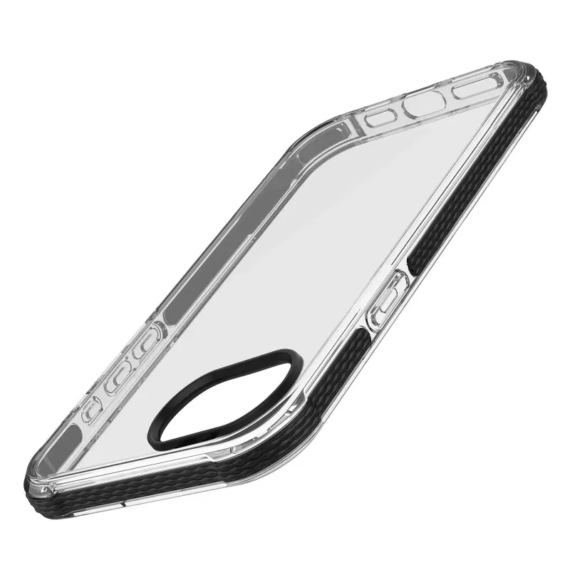 Cellularline Tetra Force Strong Guard – custodia protettiva ultra elastica e antiurto per iPhone 16e con tecnologia antibatterica Microban® integrata