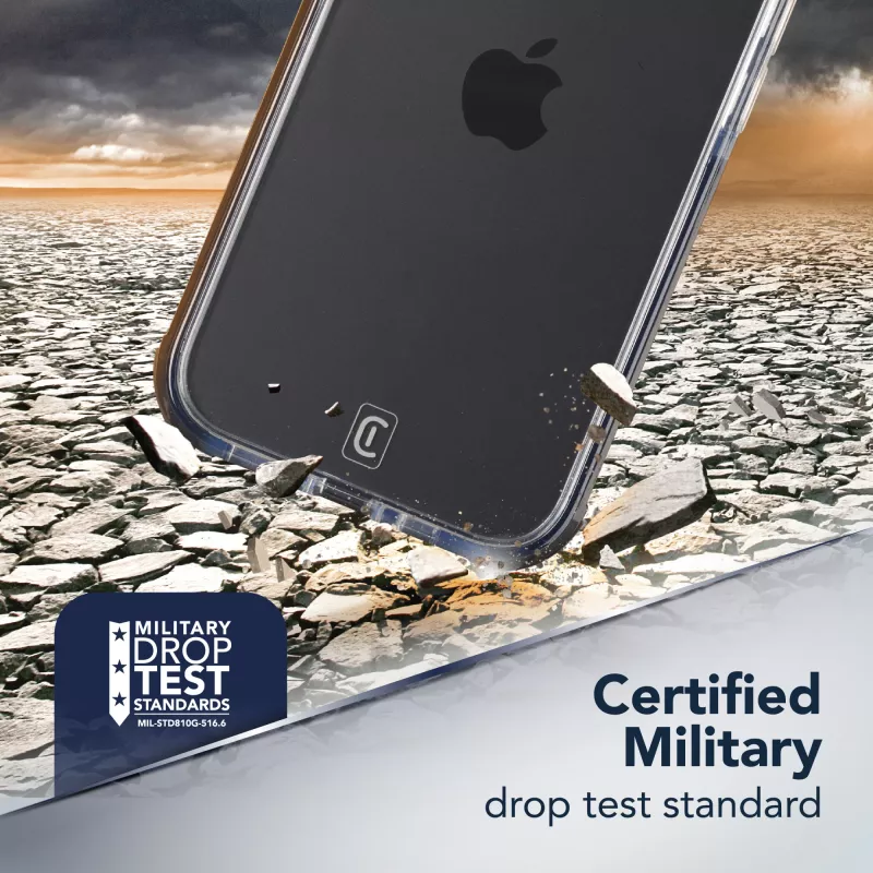 Cellularline Tetra Force Strong Guard – custodia protettiva ultra elastica e antiurto per iPhone 16e con tecnologia antibatterica Microban® integrata