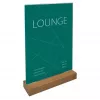 Portacartellini Sigel TA256 A4 acrilico legno marrone trasparente