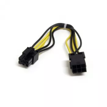 StarTech.com cavo di prolunga alimentazione PCI Express 6 pin 8in, PCI-E (6 poli), PCI-E (6 poli), 0,15 m, connettore maschio, connettore femmina, nero, giallo