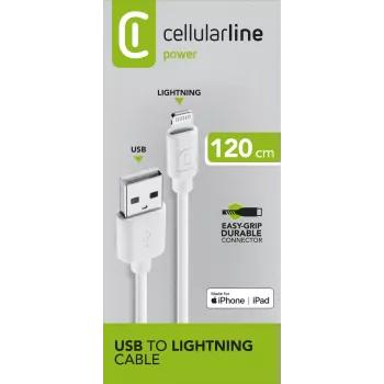 Cellularline cavo di alimentazione 120cm - Lightning cavo Lightning per la ricarica e il trasferimento dati