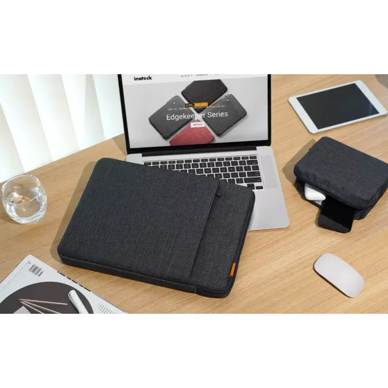 Inateck LB01006/S1 borsa per laptop con tasca per accessori, 13,3 pollici, grigio
