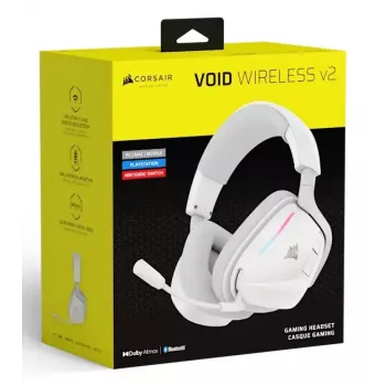 Headset Corsair VOID WIRELESS v2 con filo e senza fili Bluetooth bianco