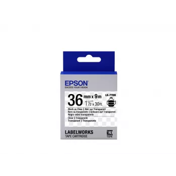 Cartuccia etichetta Epson trasparente LK-7TBN nero/trasparente 36 mm (9 m)