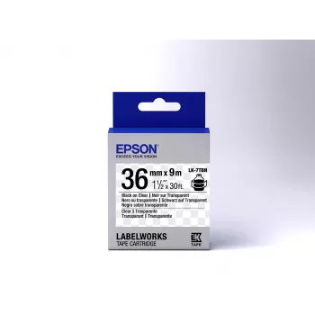 Cartuccia etichetta Epson trasparente LK-7TBN nero/trasparente 36 mm (9 m)