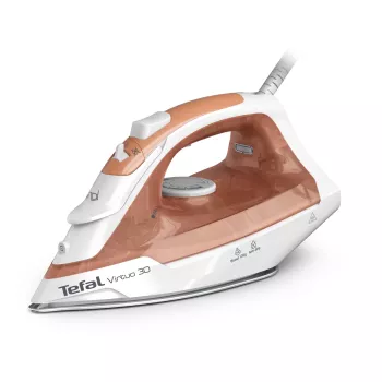 Tefal Virtuo 30 FV2C40E0 ferro da stiro a secco e a vapore piastra in ceramica 2000 W pesca, bianco
