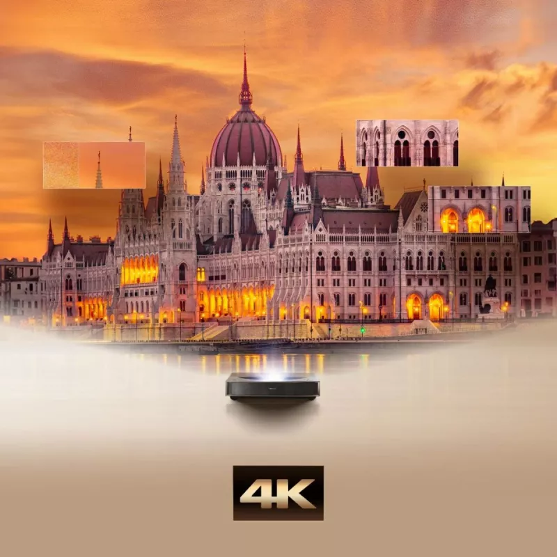 Proiettore HISENSE PT1 3D Smart-TV, nativo 16:9, Wi‑Fi & Ethernet, HDR (HLG), HDMI 2.0/2.1, nero