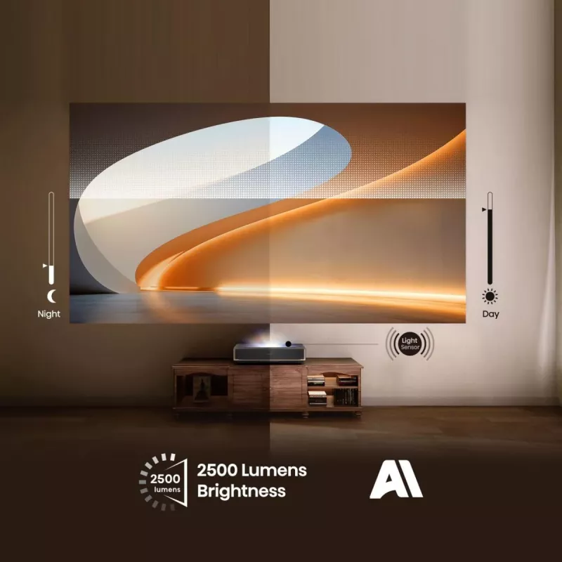 Proiettore HISENSE PT1 3D Smart-TV, nativo 16:9, Wi‑Fi & Ethernet, HDR (HLG), HDMI 2.0/2.1, nero