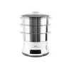 Tefal Convenient Series Deluxe VC502D vaporiera 3 cestelli piano di lavoro 900 W acciaio inox, bianco