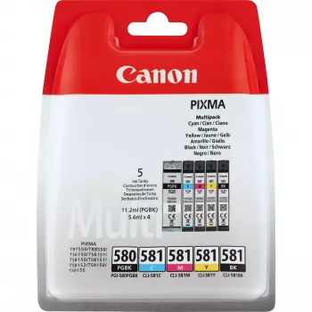Cartuccia Canon PGI-580 PGBK/CLI-581 CMYBK assortito nero ciano magenta