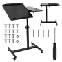 Supporto tavolo mobile portatile regolabile in altezza MACLEAN MC-121 B – altezza, inclinazione e rotelle regolabili, portata 30 kg, nero