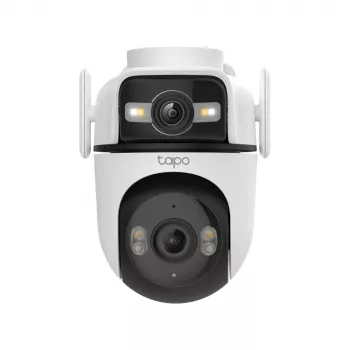 TP-Link Tapo Telecamera di sicurezza Pan/Tilt Outdoor Dual Lens, Telecamera di sicurezza IP, Esterno, Con filo e wireless, Montaggio a soffitto/parete/palo, Bianco, Sferica