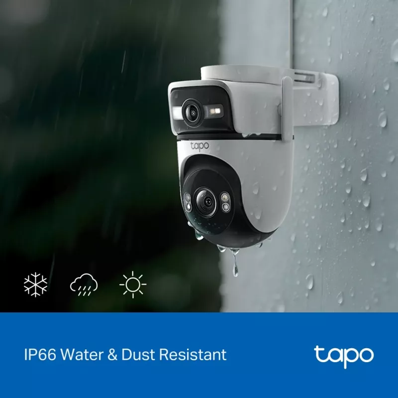 TP-Link Tapo Telecamera di sicurezza Pan/Tilt Outdoor Dual Lens, Telecamera di sicurezza IP, Esterno, Con filo e wireless, Montaggio a soffitto/parete/palo, Bianco, Sferica