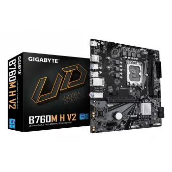 GIGABYTE B760M H V2 Scheda madre – Supporta CPU Intel Core di 14ª generazione, VRM digitale 5+1+1 fasi, fino a 8000 MHz DDR5 (O.C.), 1x PCIe 4.0 M.2, 1GbE LAN, USB 3.2 Gen1