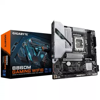 Scheda madre GIGABYTE B860M GAMING WIFI6 — Micro ATX, LGA 1851, DDR5 fino a 9066MHz, 2 DIMM, PCIe 5.0, 2,5GbE, Wi‑Fi 6E