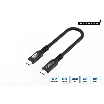 Microconnect USB4CC015-240W cavo USB USB4 Gen 3x2 0,15 m USB C nero